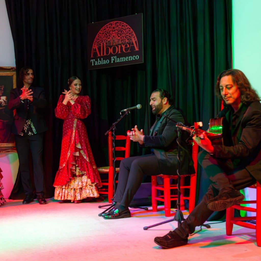 Artistas flamencos de guitarra, cante y baile en nuestro tablao de Granada