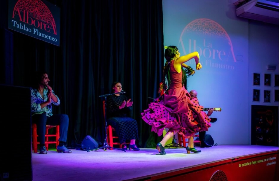 Olé en un espectáculo de flamenco